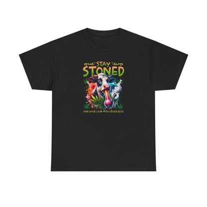 Stay Stoned Cow T-Shirt – Funny Cannabis Graphic Tee