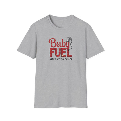 Baby Fuel, Vintage PumpThemed Unisex T-Shirt, Funny Baby Fuel Shirt, Gift for Car Lovers, Automotive Tee, Casual Everyday Wear - Psychonaut Swag