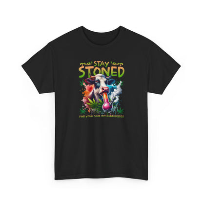 Stay Stoned Cow T-Shirt – Funny Cannabis Graphic Tee