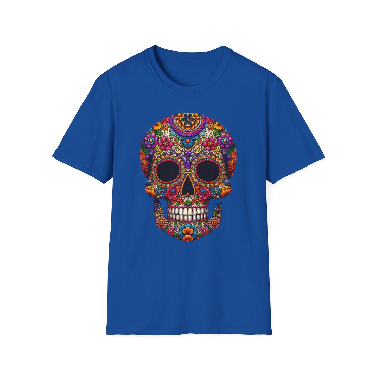 Floral Skull, Unisex Softstyle T-Shirt - Psychonaut Swag