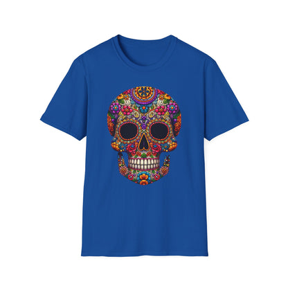 Floral Skull, Unisex Softstyle T-Shirt - Psychonaut Swag