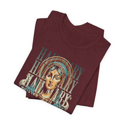 Mary Ave Maria Graphic Tee — 'Ave Maria' Vintage Religious Portrait T‑Shirt