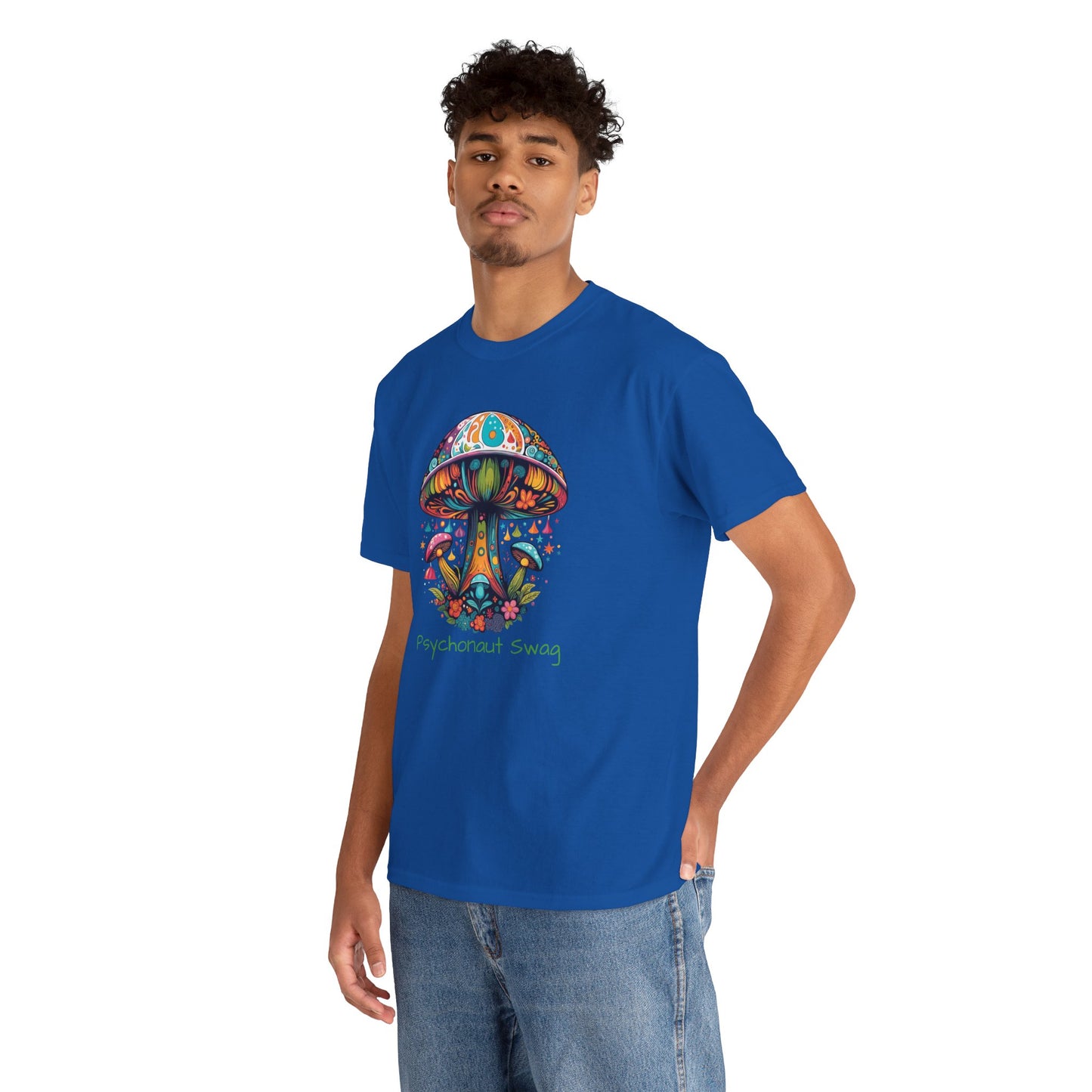 Vibing Bunch of Shrooms, Unisex Heavy Cotton Tee