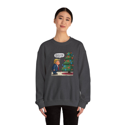 Political Christmas Tree Sweatshirt — "Radically Lit" Holiday Cartoon Crewneck
