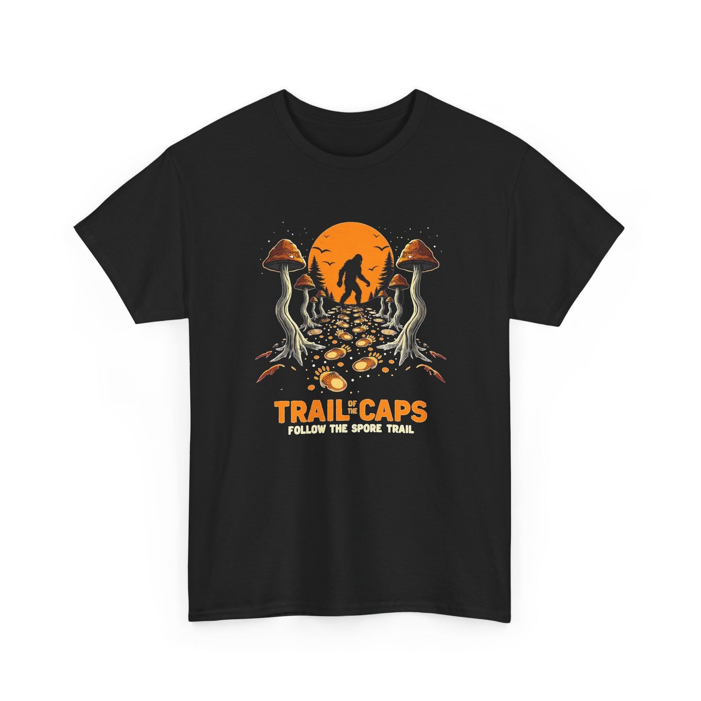 Trailcaps Mushroom Tee — “Follow the Spore Trail” Forest Adventure Shirt
