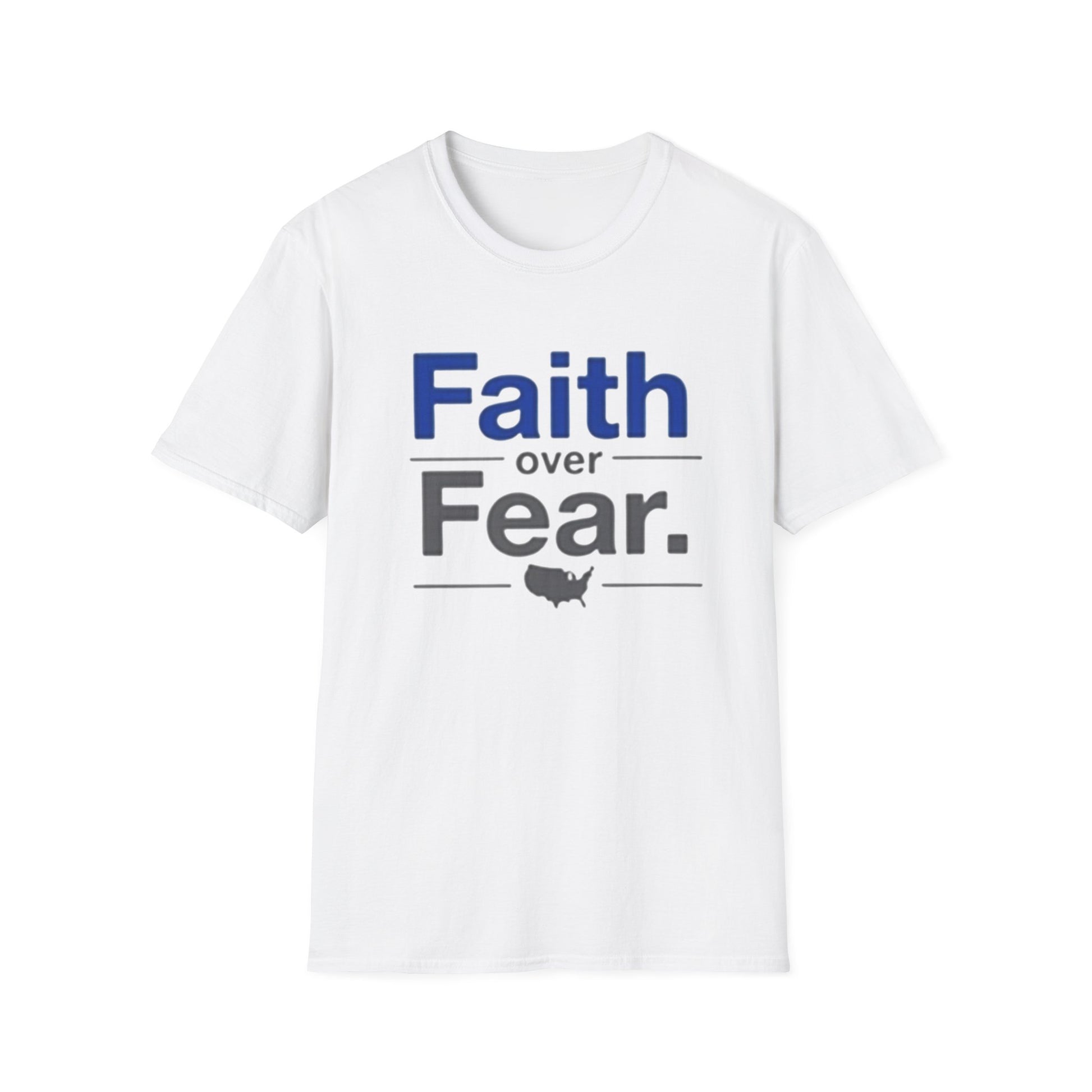 Faith Over Fear Unisex Softstyle T-Shirt | Inspirational Tee for Motivational Gifts, Everyday Wear, Faith, Courage, Positive Vibes - Psychonaut Swag