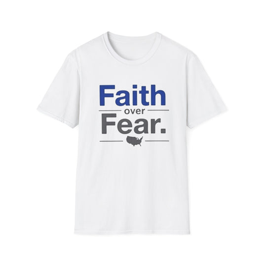 Faith Over Fear Unisex Softstyle T-Shirt | Inspirational Tee for Motivational Gifts, Everyday Wear, Faith, Courage, Positive Vibes - Psychonaut Swag