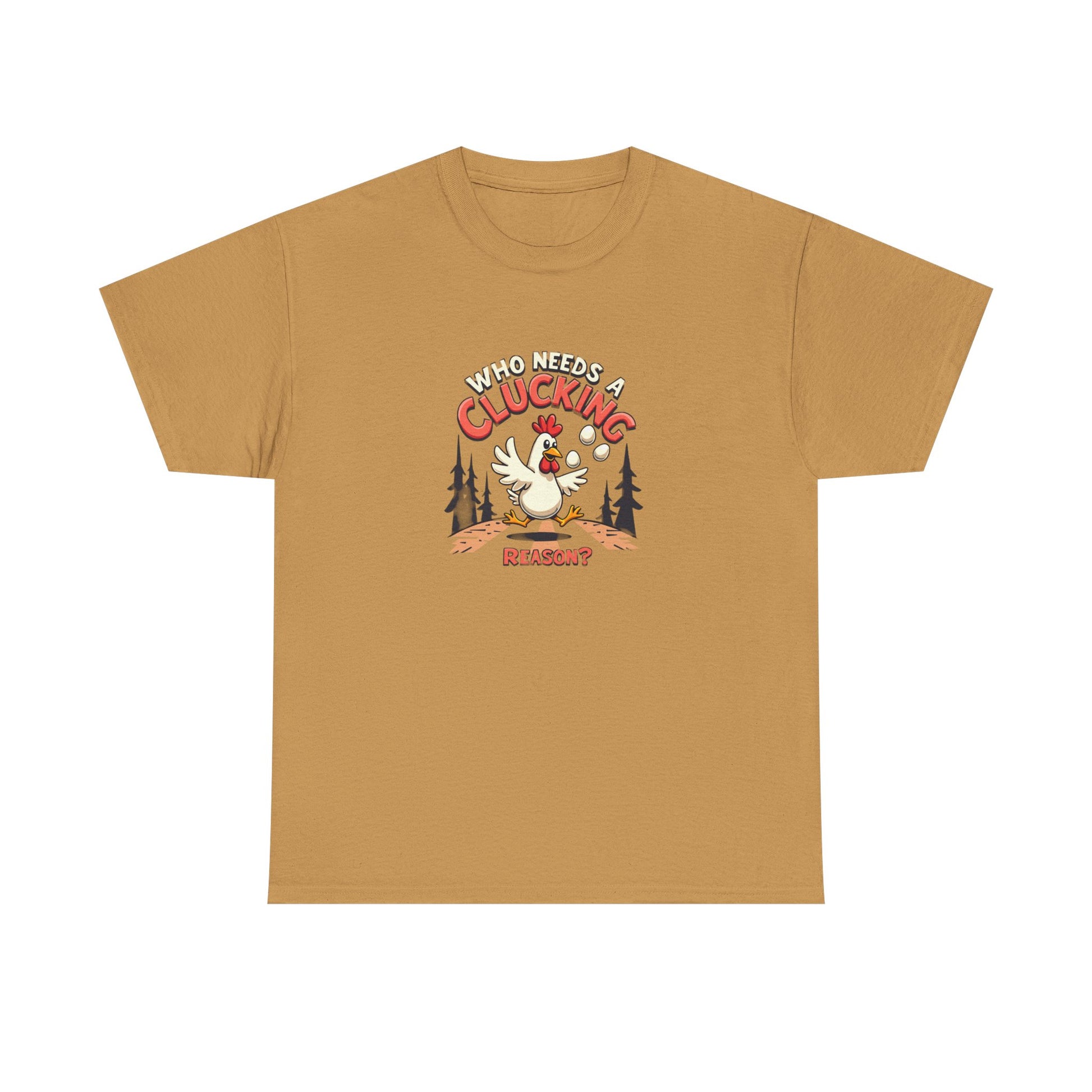 Funny Chicken Crossing Road, Themed Unisex Heavy Cotton Tee - "Who Needs a Clucking Reason?" - Psychonaut Swag