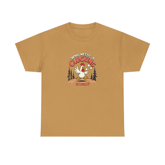Funny Chicken Crossing Road, Themed Unisex Heavy Cotton Tee - "Who Needs a Clucking Reason?" - Psychonaut Swag