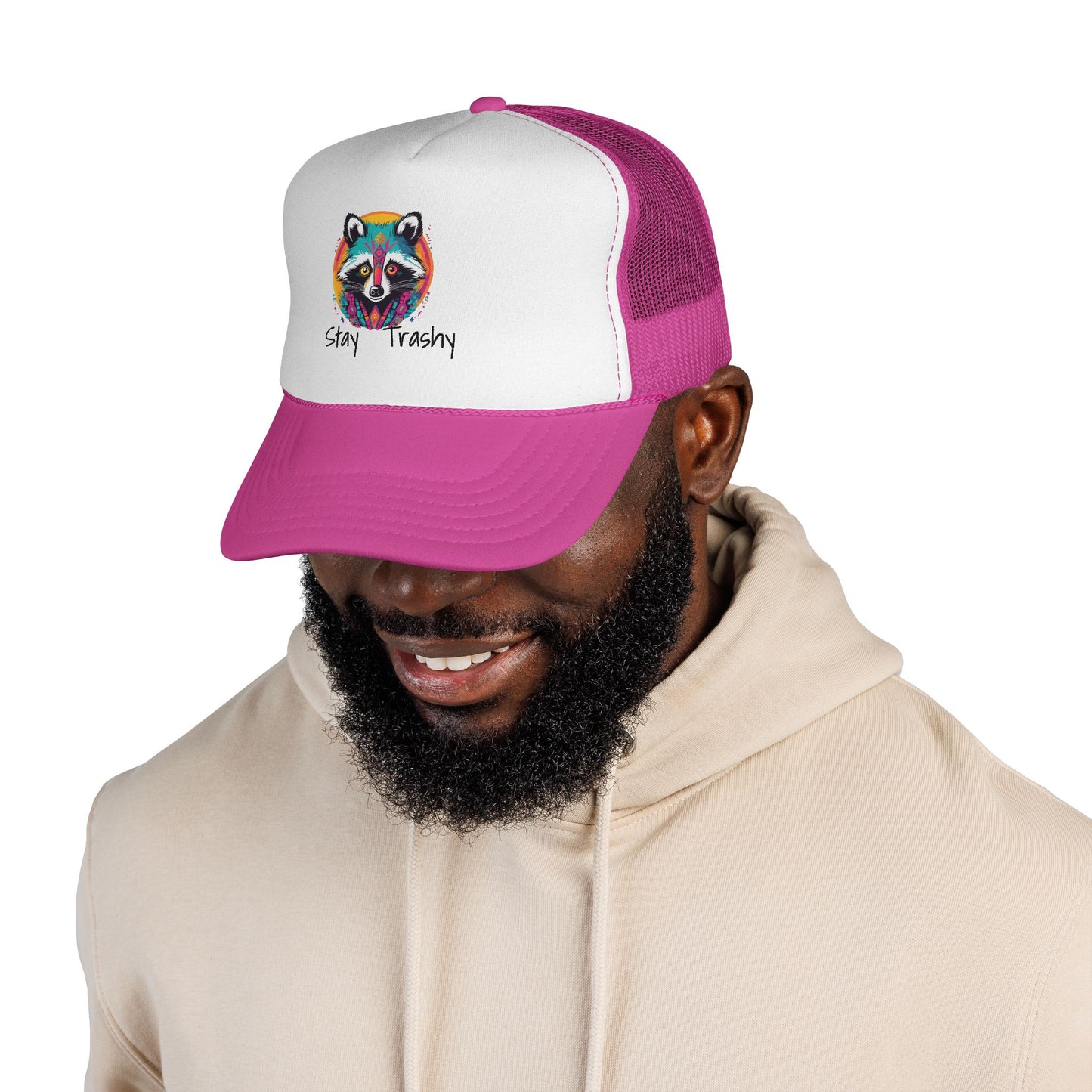 Stay Trashy Racoon, Snapback Trucker Caps