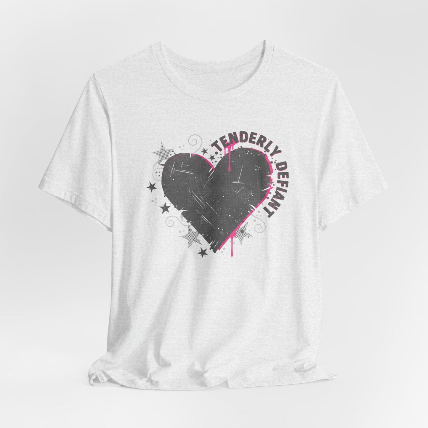 Tenderly DeFallen Heart Tee — Grunge Heart Graphic T-Shirt