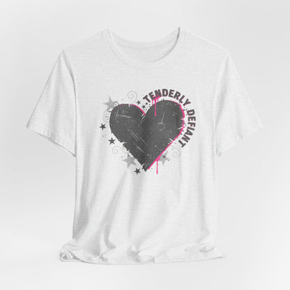 Tenderly DeFallen Heart Tee — Grunge Heart Graphic T-Shirt
