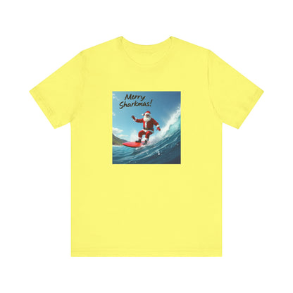 Merry Sharkmas Surfing Santa T-Shirt