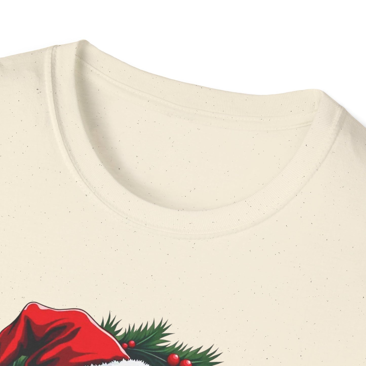 Christmas Wreath Bass Fishing T-Shirt — Santa Hat Fish Holiday Tee