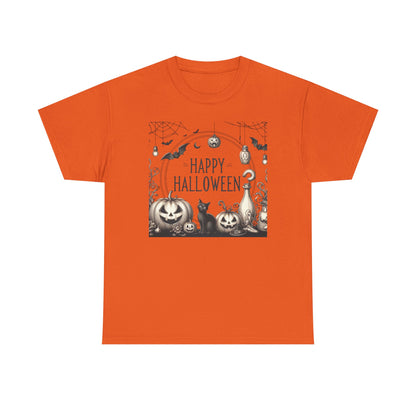 Halloween Vintage style party, Unisex Heavy Cotton Tee, Spooky Tee, Halloween Shirt, Ghostly Apparel, Pumpkin T-Shirt, Festive Clothing