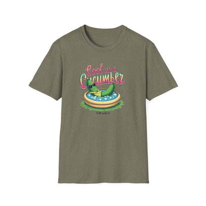 Cool as a Cucumber Unisex T-Shirt | Funny Summer Tee, Gift for Pool Parties, Relaxation Shirt, Fresh Summer Vibes, Chill Apparel, [...] - Psychonaut Swag