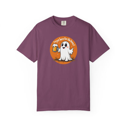 Halloween Ghost Beer T-Shirt — "I’m Just Here for the Boos" Cute Spooky Tee