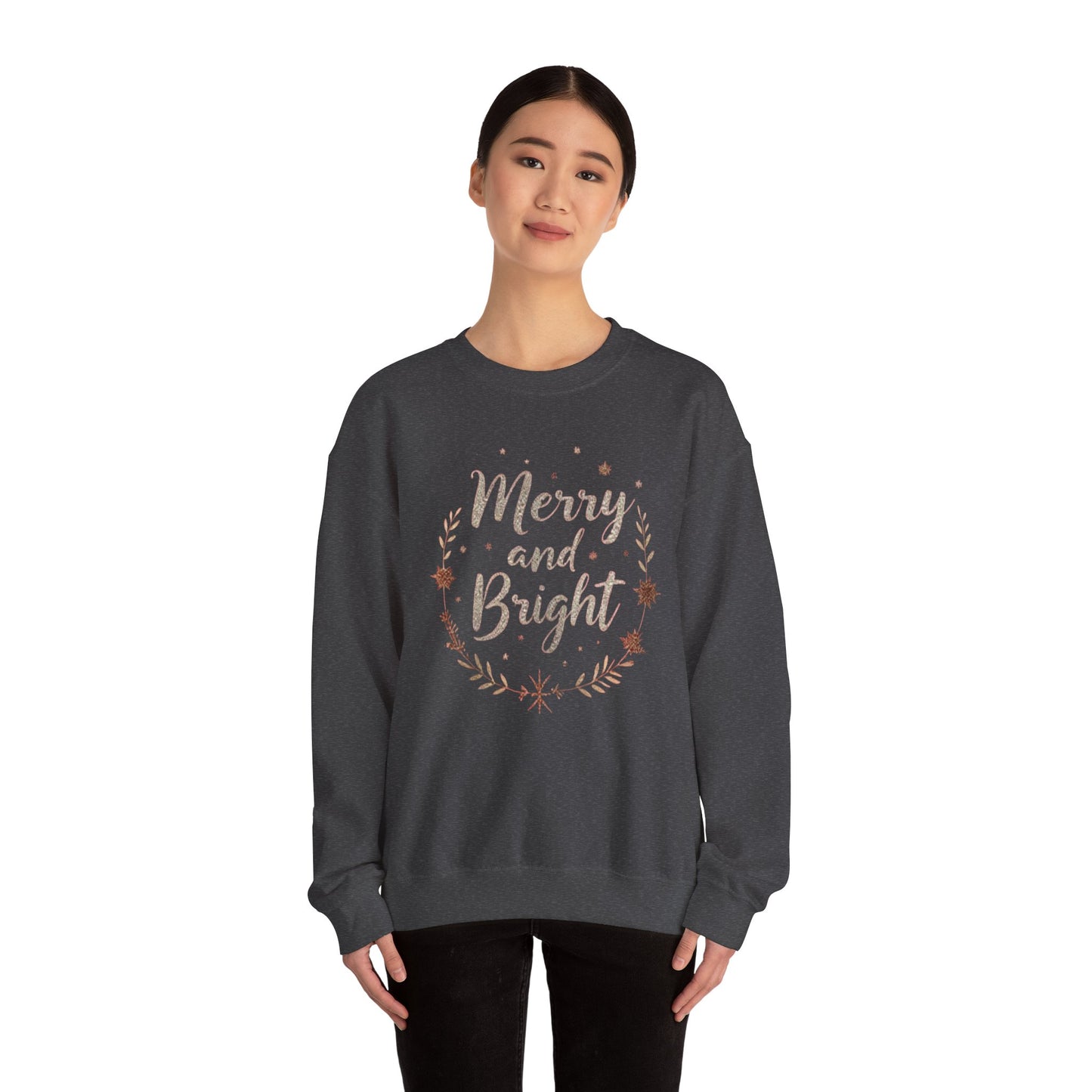 Merry and Bright Crewneck Sweatshirt — Holiday Christmas Sweatshirt