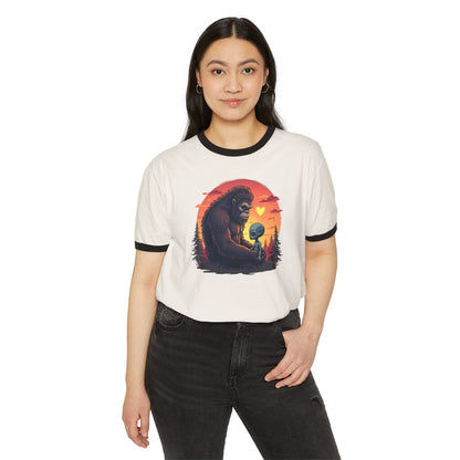 Bigfoot & Alien Sunset Ringer Tee