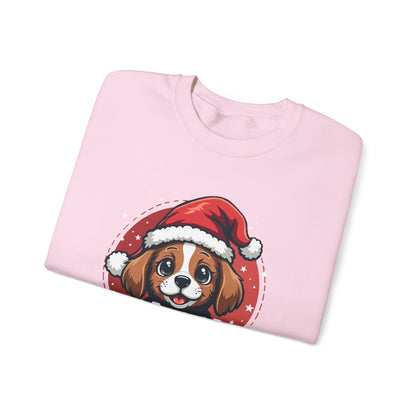 Christmas Dog Sweatshirt — "Santa Paws" Cute Puppy Holiday Crewneck