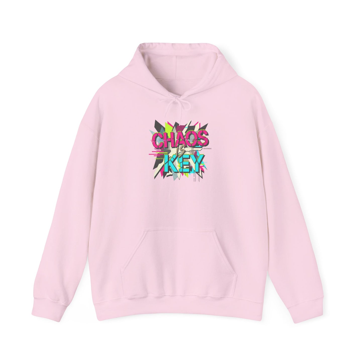Chaos Key Hoodie — Retro Neon Graphic Pullover