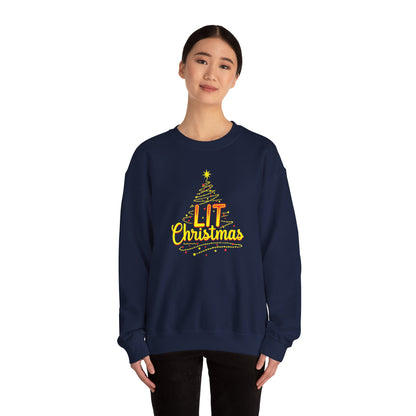 Christmas Sweatshirt - "Lit Christmas" Festive Holiday Crewneck