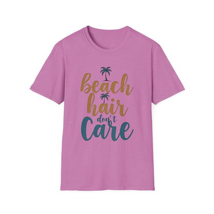 Beach Hair Don't Care Unisex T-Shirt, Summer Vibe Tee, Casual Beachwear, Gift for Beach Lovers, Vacation Attire - Psychonaut Swag