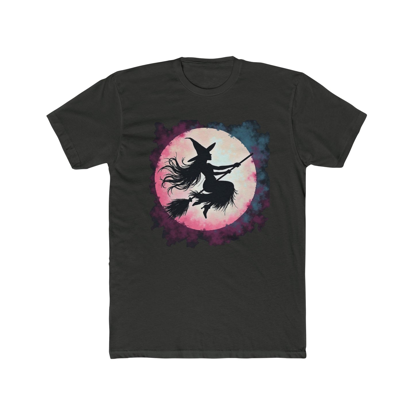 Witch Silhouette Moon T-Shirt — Halloween Broomstick Graphic Tee