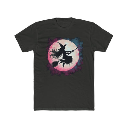 Witch Silhouette Moon T-Shirt — Halloween Broomstick Graphic Tee