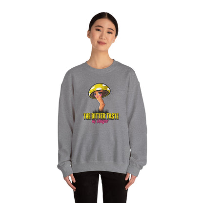 The Bitter Taste of Magic, Mushroom, Unisex Heavy Blend™ Crewneck Sweatshirt - Psychonaut Swag