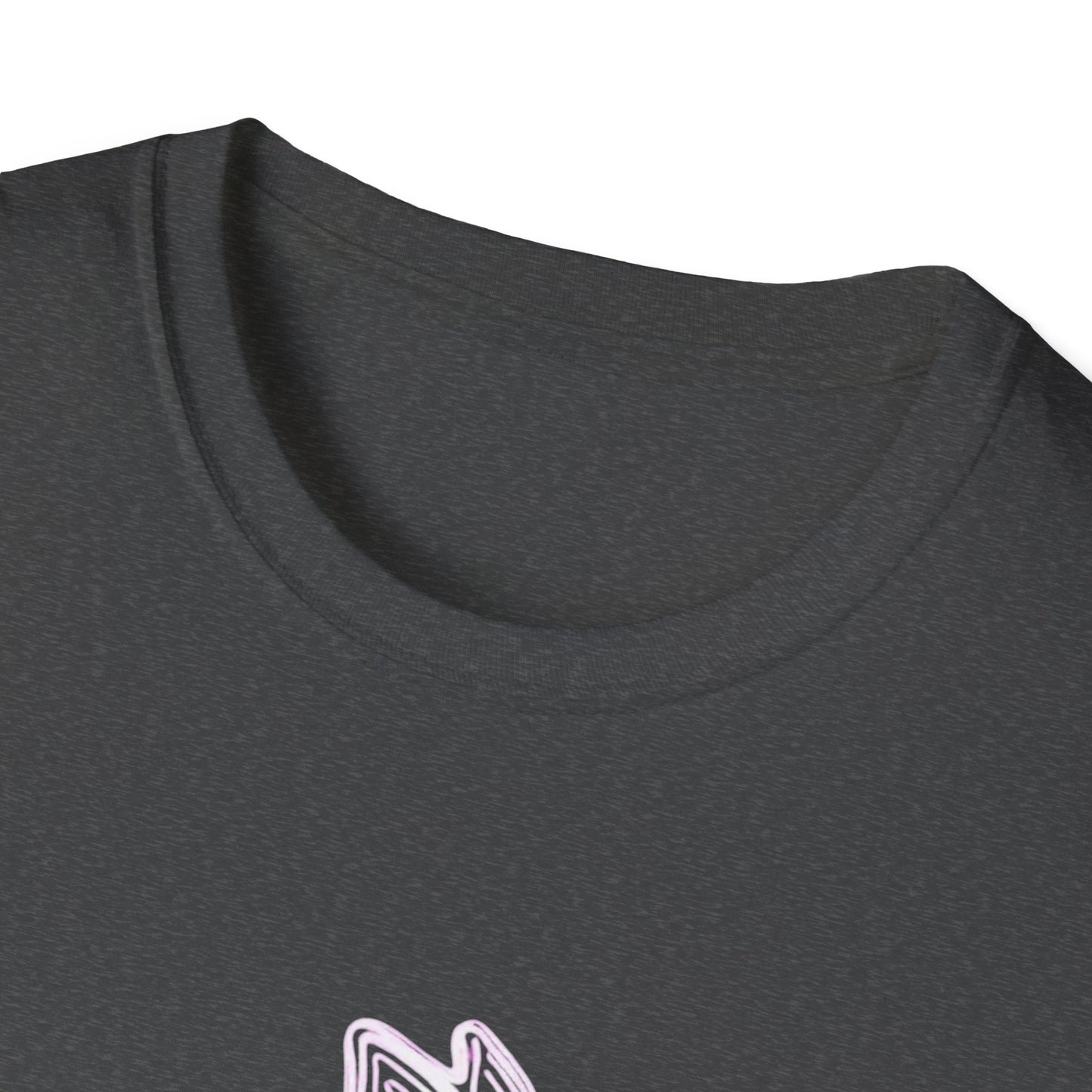 Neon Line Art Hare T-Shirt — Pastel Rabbit Graphic Tee