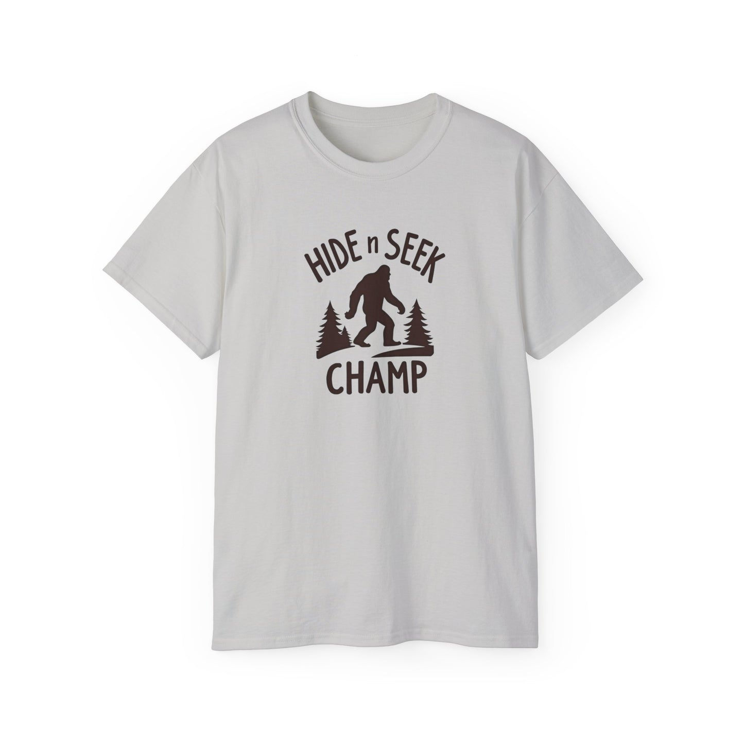 Hide n Seek Champ T-Shirt — Funny Bigfoot Sasquatch Tee