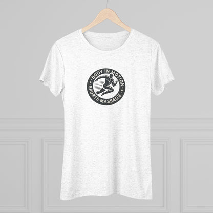 Sports Massage, Women’s Triblend Tee — "Body in Motion Sports Massage" Logo Shirt