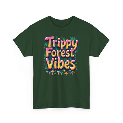 Trippy Forest Vibes Tee, Unisex Cotton T-Shirt, Bohemian Graphic Tee, Psychedelic Shirt, Nature Lover Gift, Festival Apparel - Psychonaut Swag