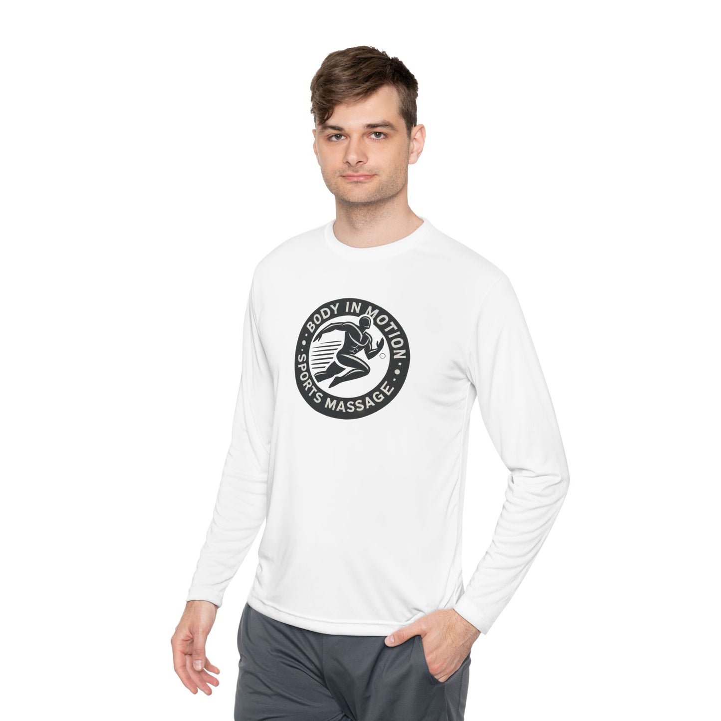 Sports Massage Long Sleeve Tee — "Body in Motion" Athletic Therapy Shirt