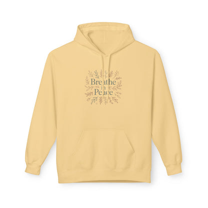 Hoodie — "Breathe in Peace" Floral Comfort Pullover