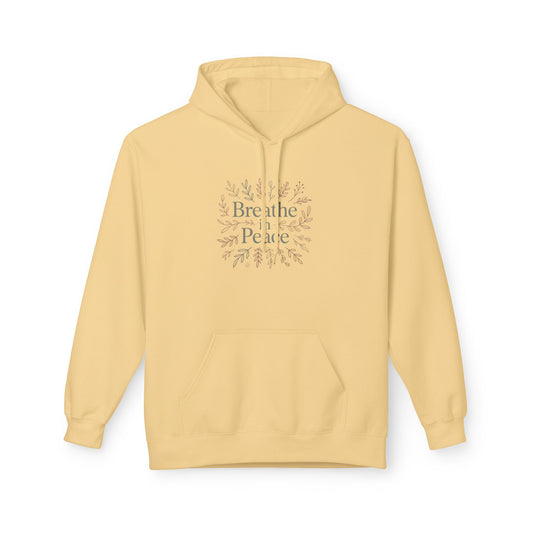 Hoodie — "Breathe in Peace" Floral Comfort Pullover