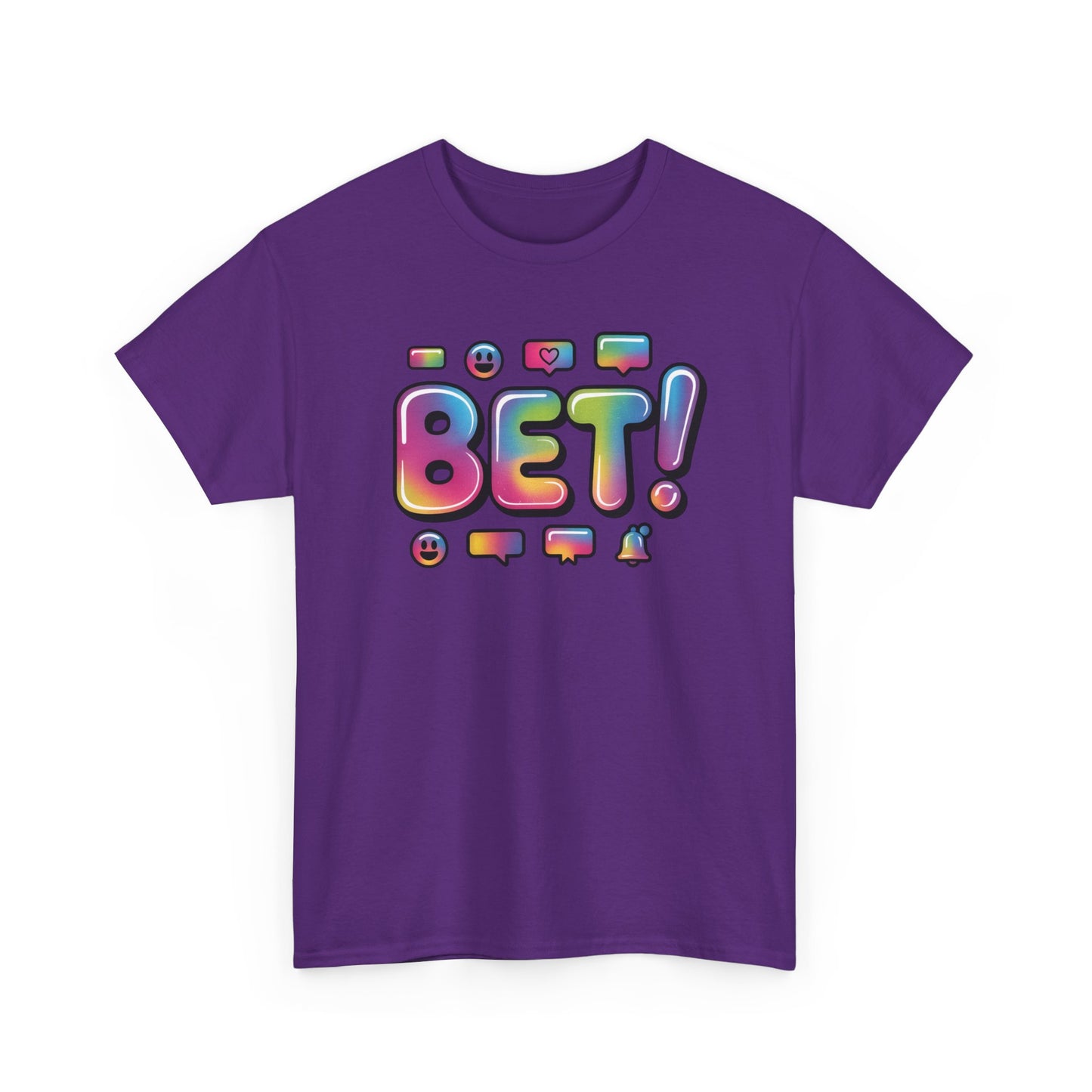 Bet! Colorful Speech Bubble Graphic Tee — Casual Youth Streetwear T-Shirt