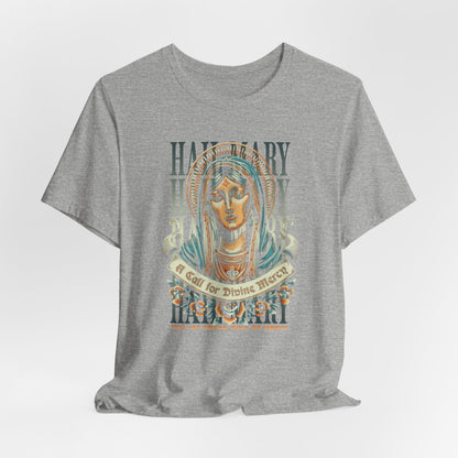 Mary Ave Maria Graphic Tee — 'Ave Maria' Vintage Religious Portrait T‑Shirt