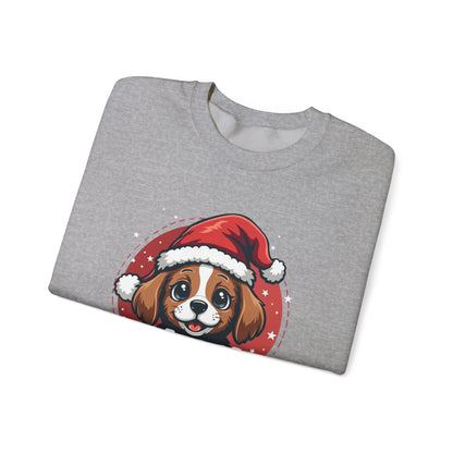 Christmas Dog Sweatshirt — "Santa Paws" Cute Puppy Holiday Crewneck