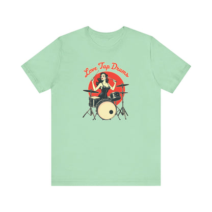 Love Tap Drums, Drummer Tee - Perfect for Music Lovers, Band Merch, Gifts for Musicians, Concerts, Casual Wear, Love Tap Drums - Psychonaut Swag