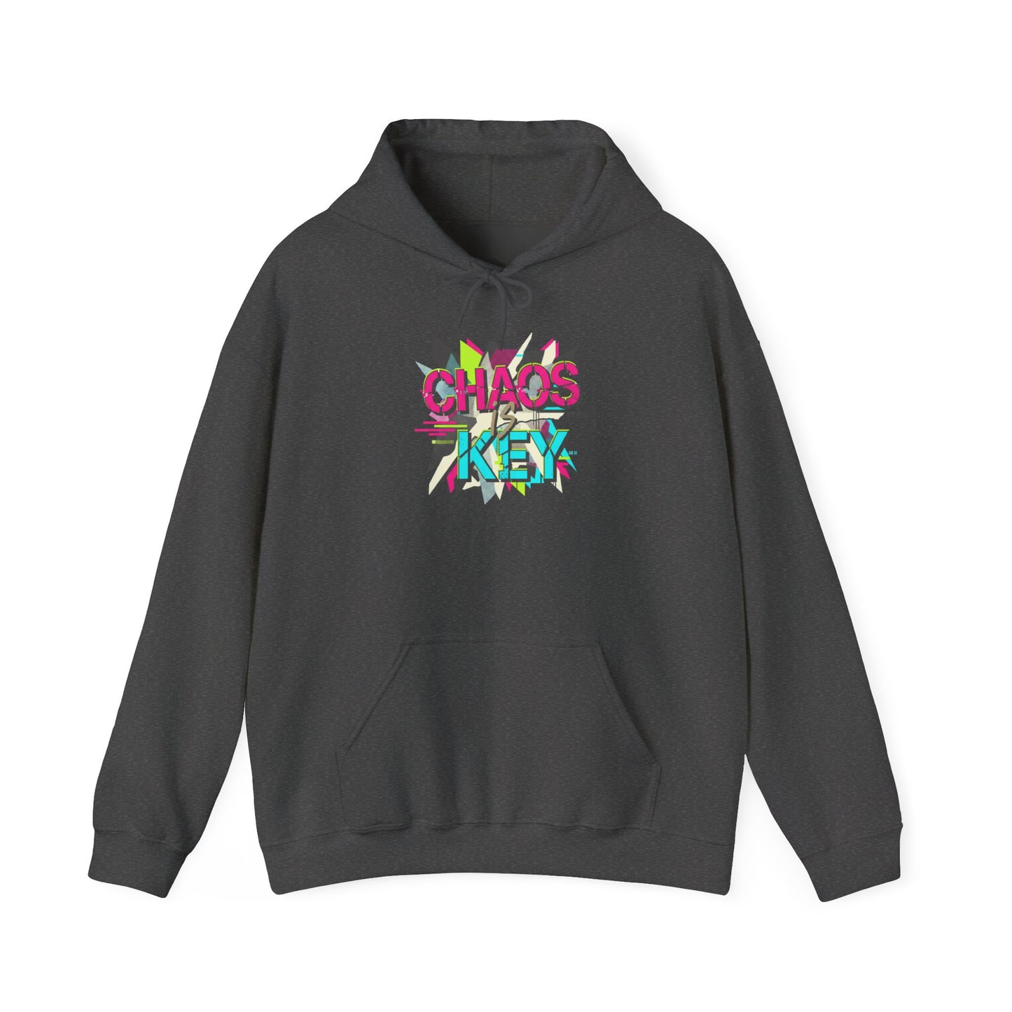 Chaos Key Hoodie — Retro Neon Graphic Pullover