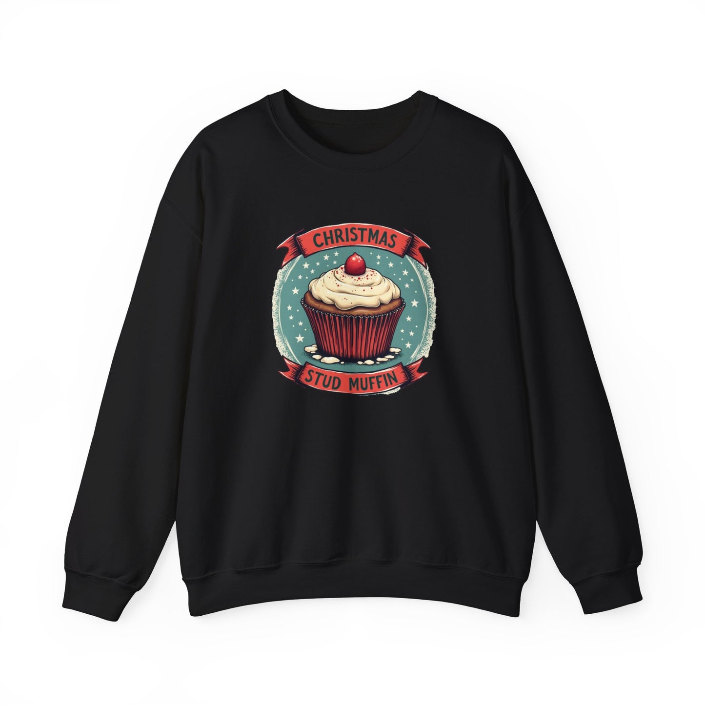 Christmas Stud Muffin with Icing Sweatshirt - Cute Holiday Cupcake Crewneck