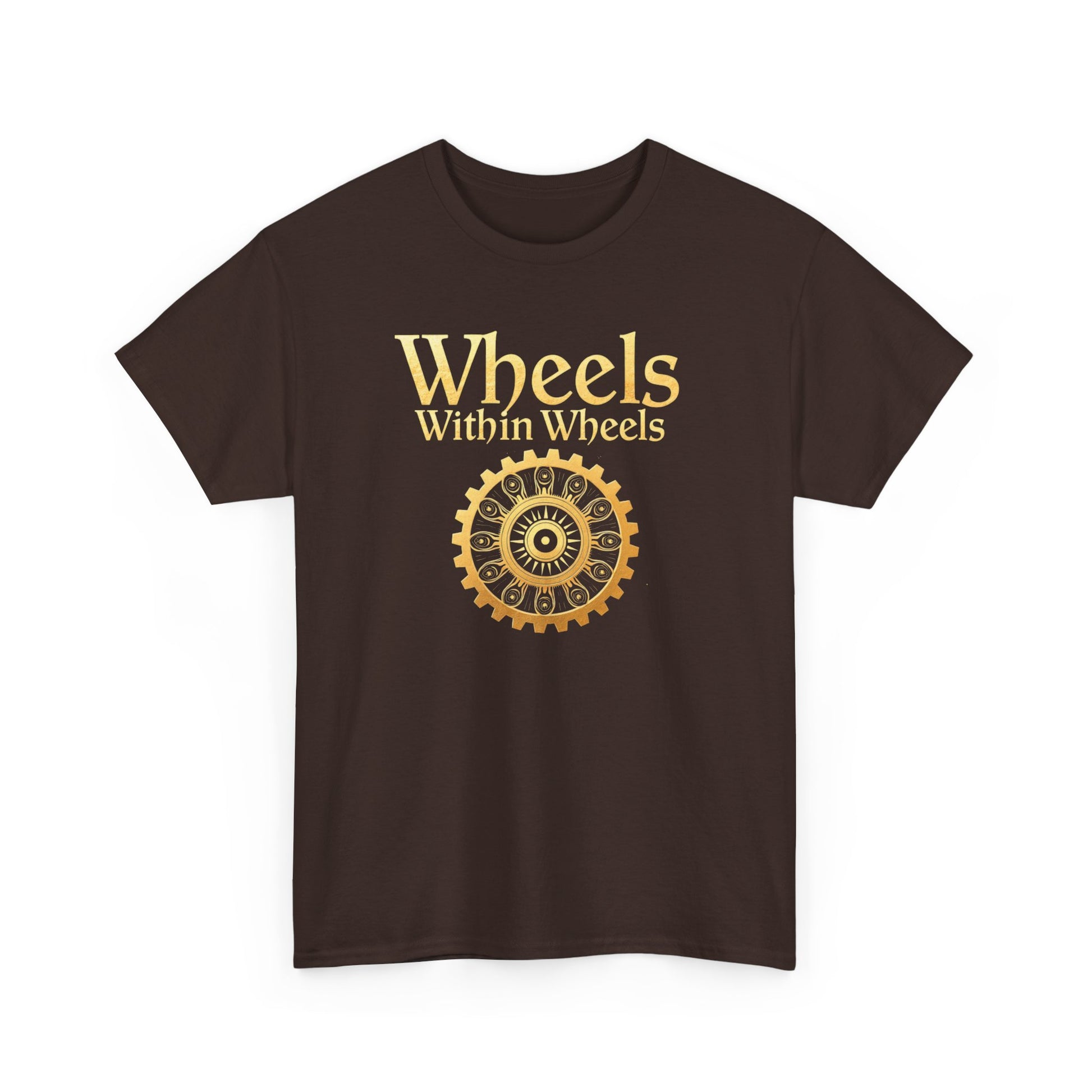 Wheels within wheels, Unisex Heavy Cotton Tee, Casual Wear, Gift for Cyclists, Graphic T-Shirt, Birthday Gift, Summer Style - Psychonaut Swag