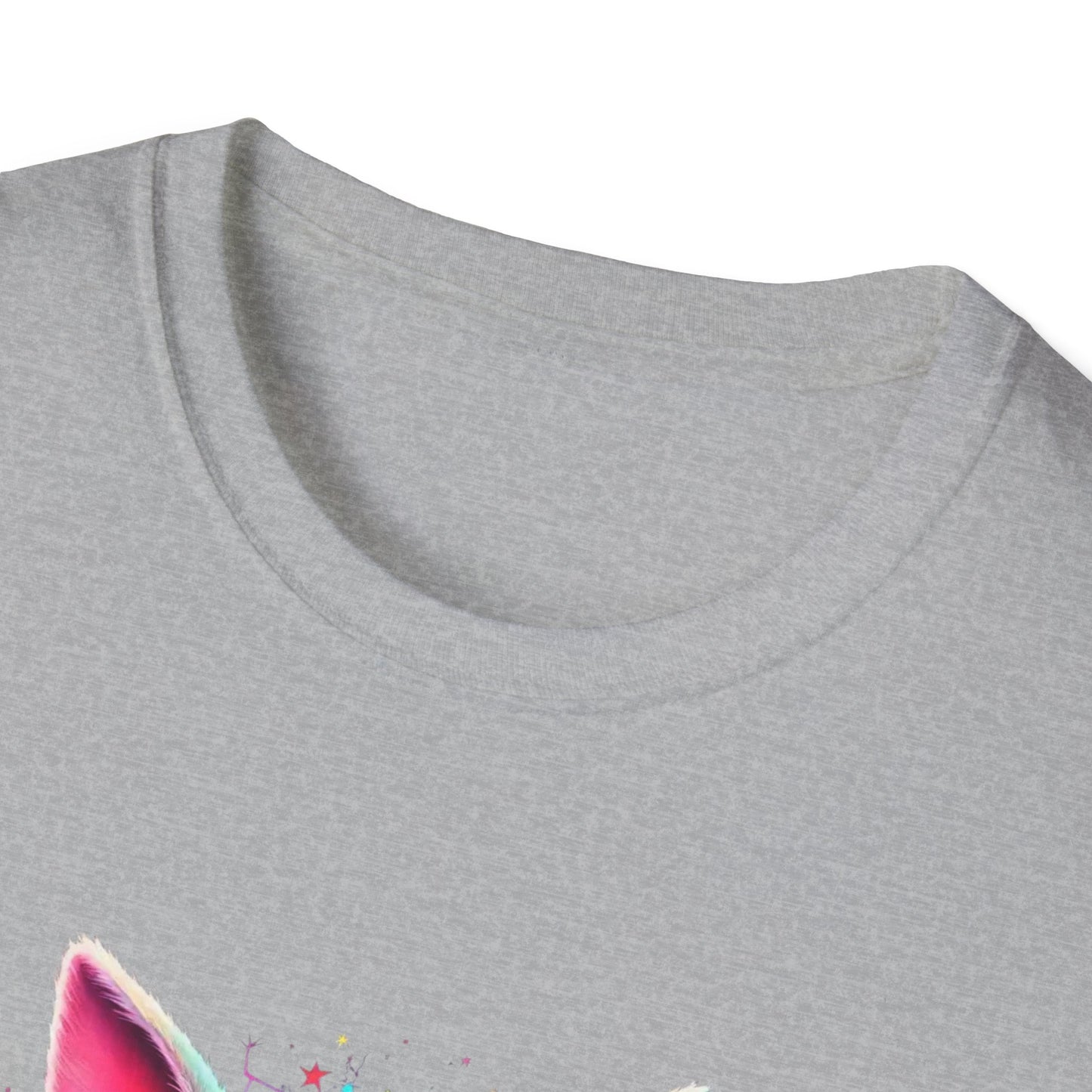 Easter Bunny Sunglasses T-Shirt — Colorful Neon Bunny with Easter Eggs