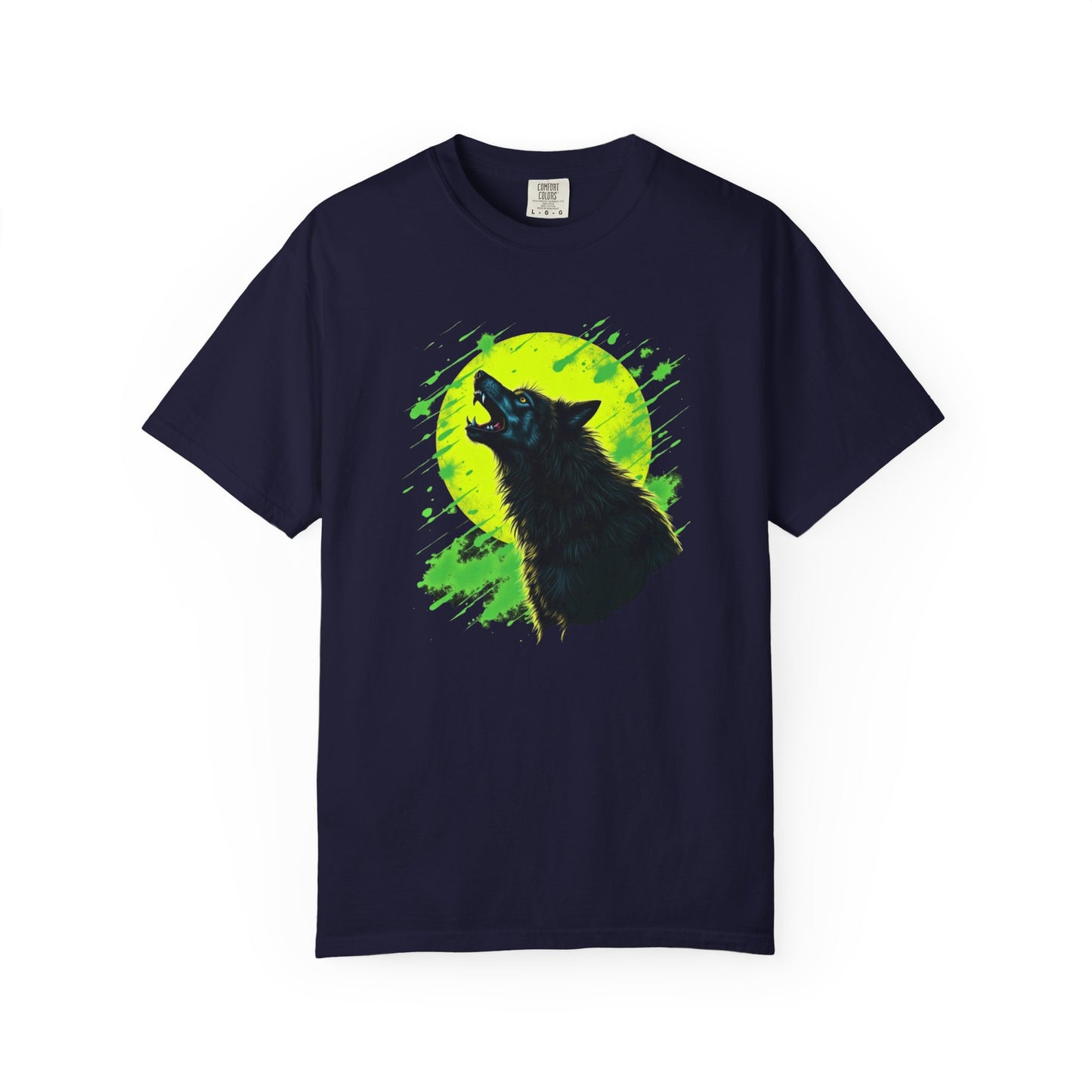 Wolf Howl T-Shirt — Neon Moon Graphic Tee for Nature Lovers