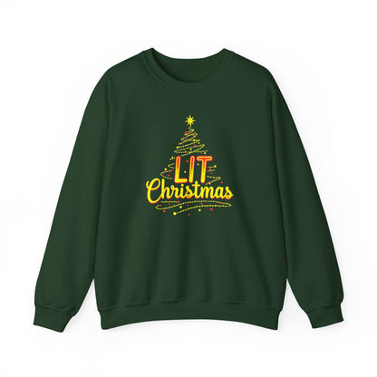 Christmas Sweatshirt - "Lit Christmas" Festive Holiday Crewneck