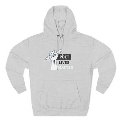 Poet Lives Hoodie — Minimalist Writer Fist Pen Graphic Pullover