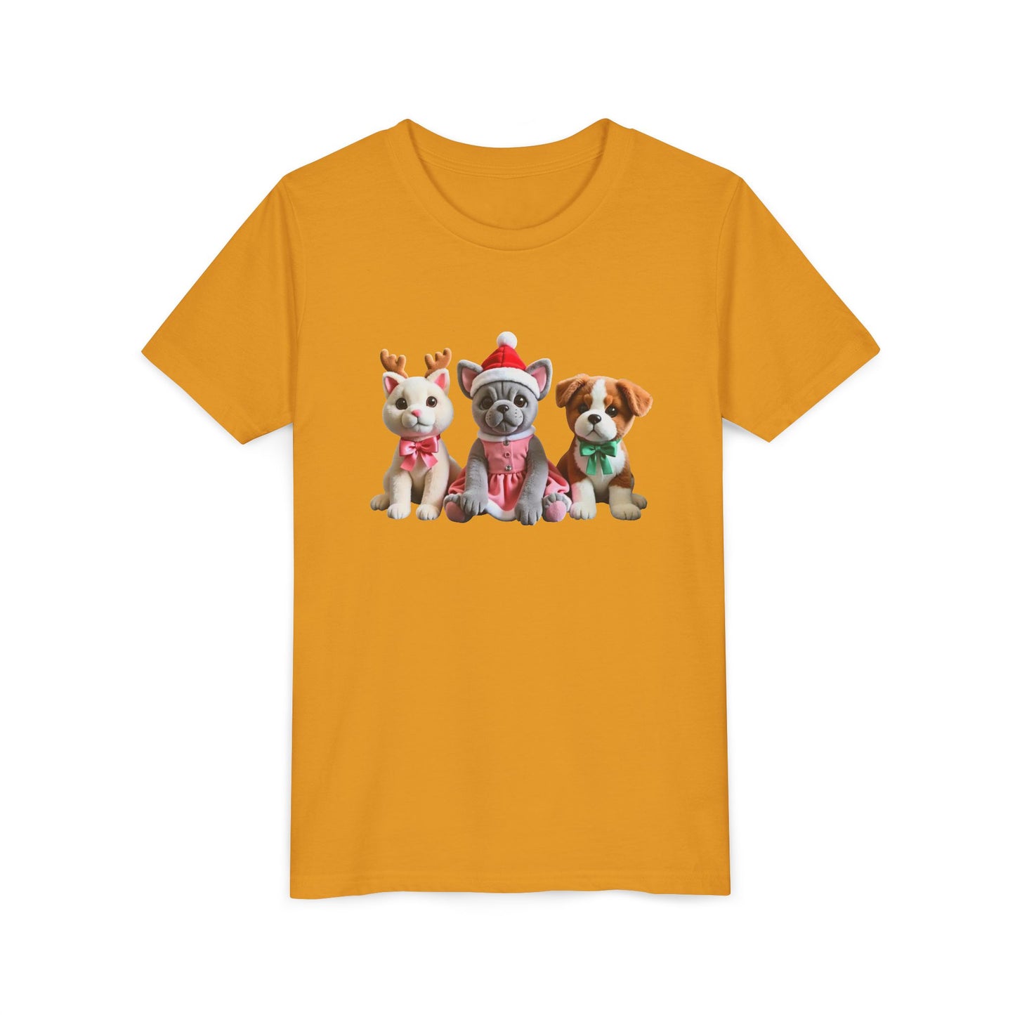 Kids Christmas Puppy Tee — Cute Festive Dogs in Santa Hats