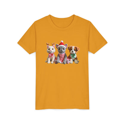 Kids Christmas Puppy Tee — Cute Festive Dogs in Santa Hats